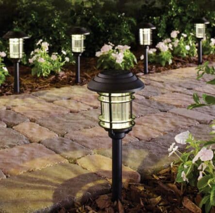 SOLAR LED PATHWAY LIGHTS Outdoor Path Light Garden Walkway Lamp Black